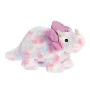 Aurora Medium Watercolor Dinos Triceratops Tyrian Dinos & Dragons Ferocious Stuffed Animal Purple 12" - 1 of 4