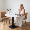 Modern PU Leather Dining Chairs, Armless Upholstered Chairs with Stitching and Black Metal Legs for Kitchen, Dining Room, or Living Room-Tanpinhause - 2 of 4