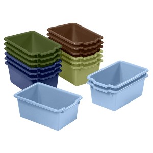 ECR4Kids Scoop Front Storage Bins, Cubby Compatible, Multipurpose Basket, 15-Piece - 1 of 4