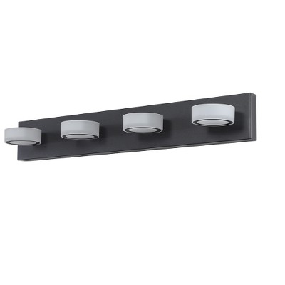 Dolonm Modern Chrome LED Vanity Light, Square Acrylic Lampshades Wall Mount Fixture for Bathroom, Mirror Lighting