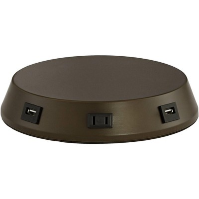 Bronze Industrial Table Lamp with USB and AC Power Outlet