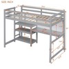NicBex Smart Twin/Full Size Loft Bed with Desk & Shelves,Space-Saving Twin Loft Bed with Built-in Study Area,Writing Board,Loft Bed for Kids,Teens - 3 of 4