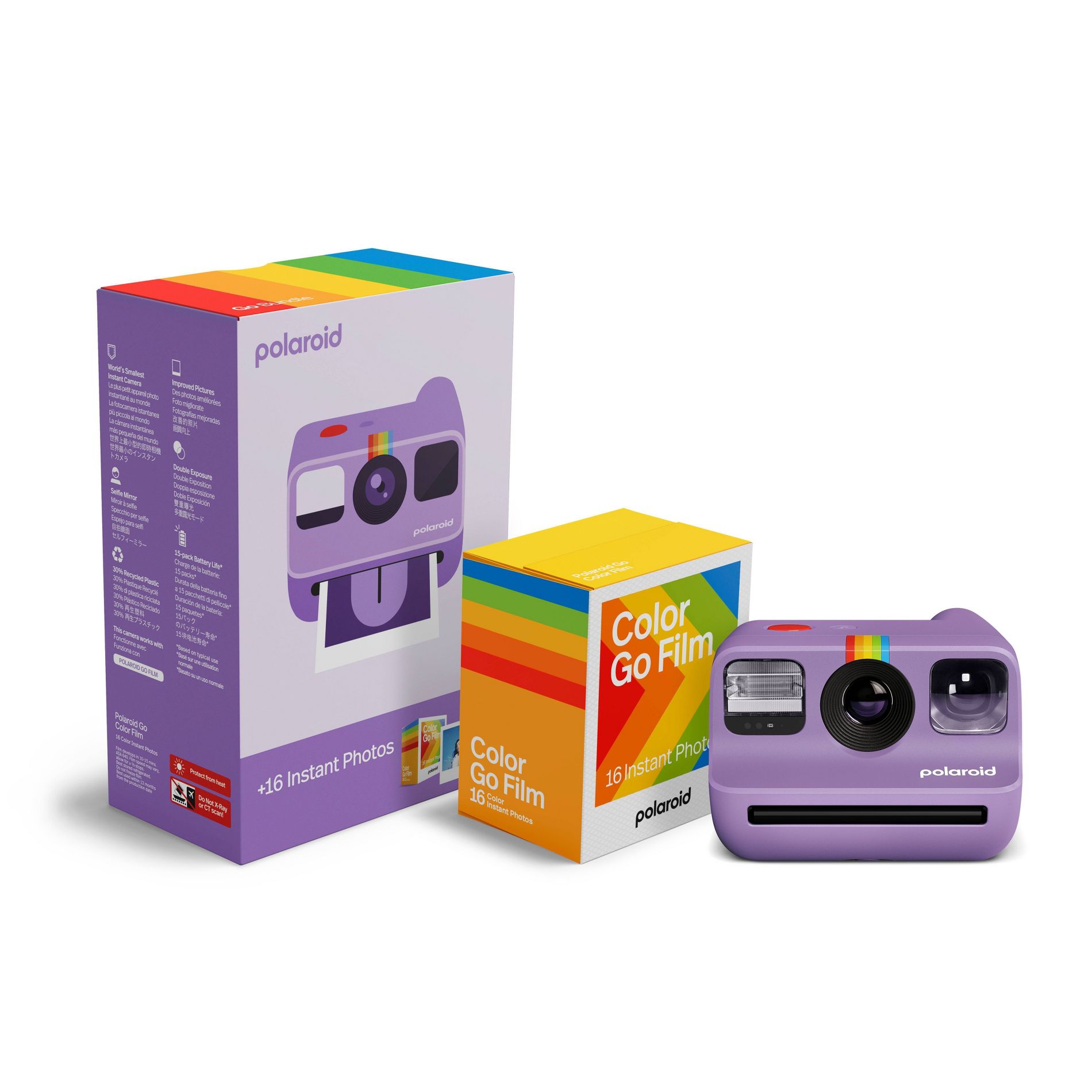 Polaroid Go Everything Bundle Film Camera - Purple: Automatic Focus Instant Format