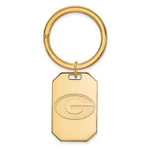 Black Bow Jewelry 14k Yellow Gold Plated Sterling Silver Georgia Bulldogs NCAA Key Chain - 1 of 3