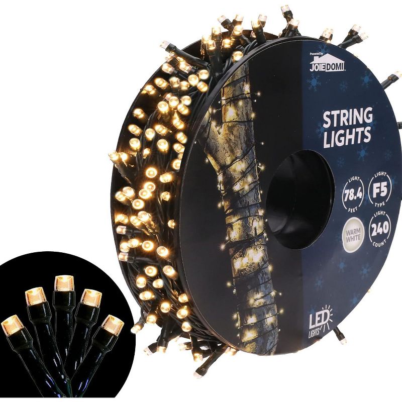 Joiedomi 240 LED Green Wire String Lights on Reel (Warm White), 2 of 7