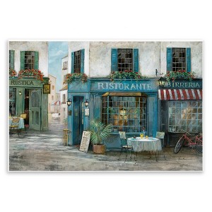 Stupell Industries Traditional Village Plaza Architecture Restaurant Patio Scene Wall Plaque Art, 19" x 13" - 1 of 4