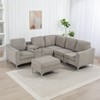 Aortzio 95.67“W L-Shape Sectional Sofa Couch With USB Ports & Cup Holders - 3 of 4