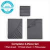 Mellanni 1800 Bed Sheets Twin Gray - 2 of 3