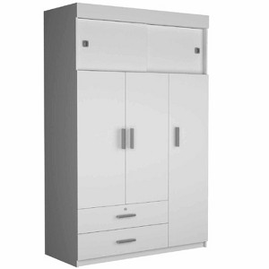 NicBex Armoire Wardrobe Closet Storage Cabinet with Doors & 2 Drawers & Shelves for Bedroom, White - 1 of 4