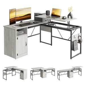 Bestier 60 Inch L-Shaped Standing Desk with File Cabinet - 1 of 4
