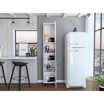 Sheffield Tall White Engineered Wood Pantry Cabinet