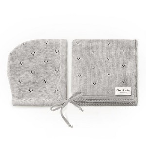 Luxury Organic Cotton Baby Swaddle Receiving Blanket + Hat Gift Set for Newborns and Infant Boys and Girls - 1 of 4