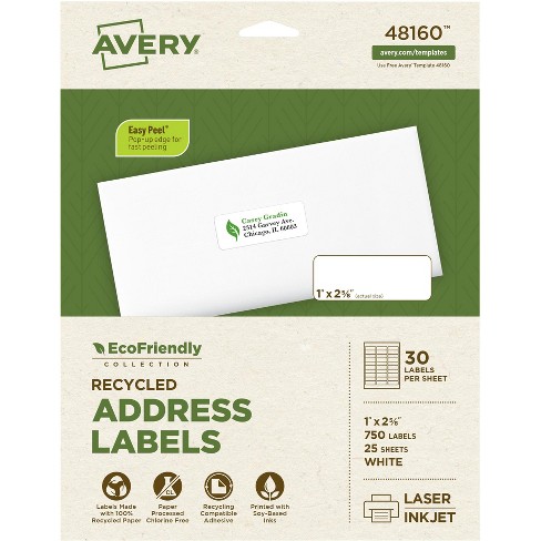 Avery EcoFriendly Address Labels, 1 x 2-5/8 Inches, Pack of 750 - image 1 of 4