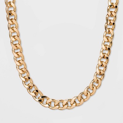 Chunky Curb Chain Necklace - A New Day™ Metallic Gold