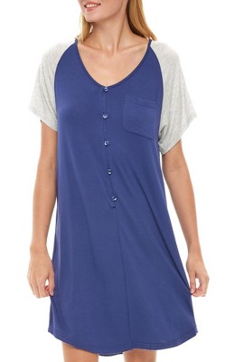 Adr Women's Knit Sleep Shirt, Short Sleeve Nightshirt, Lightweight