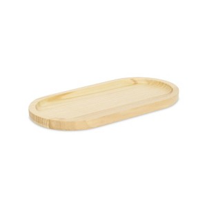 Cheung's Kishen Ridge Oblong Natural Wood Glossy Tray - 1 of 3