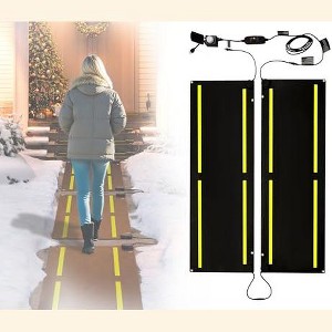 AMERLIFE 20x60 in Heated Non-Slip Snow Melting Mat, Timer, Waterproof Cord, Leak Protection (2 Pc) - 1 of 4
