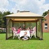 Yescom 11x11ft Pop-Up Gazebo Tent with Netting Carry Bag Carry Bag Party Home Backyard Beige - 2 of 4