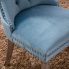 PAGED Classic Velvet Dining Chairs Set of 2 Tufted Upholstered Living Room Chairs with Wood Legs, Nailhead Trim for Living Room - 4 of 4