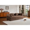 Corduroy Convertible Sleeper Sofa Bed with Cylindrical Pillow and Fixed-Shape Frame - 2 of 4
