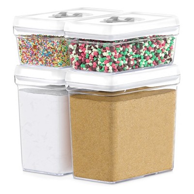 DWËLLZA KITCHEN White Lids Clear Plastic Airtight BPA-Free Food Storage Containers