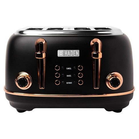 Haden Heritage 4-Slice Wide Slot Stainless Steel Toaster - Copper/Black