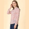 Allegra K Women's Point Collar Long Button Sleeve Button Down Floral Shirt - 4 of 4