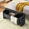 Serena Chenille Fabric Ottoman Oval Storage Bench with Large Storage Space - The Pop Home - 2 of 4