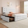 Whizmax Bed Frame with 4 Storage Drawers and Headboard, Faux Leather Upholstered Platform Bed Frame with Wooden Slats Support,  No Box Spring Needed - 2 of 4