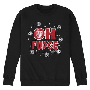 Men's - A Christmas Story - Oh Fudge Snowflakes Graphic Fleece Sweatshirt - 1 of 4