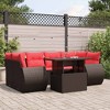 vidaXL 7 Piece Garden Sofa Set with Cushions Brown Poly Rattan - Brown without storage - 2 of 4