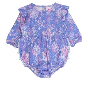 RuffleButts Baby Toddler Girls Long Sleeve Flutter Bubble Romper - 1 of 2
