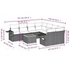 vidaXL 9 Piece Patio Sofa Set with Cushions Black Poly Rattan - Black and Cream - 3 of 4