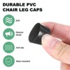 Unique Bargains Non-Slip PVC Chair Leg Caps Floor Protectors for Folding Chairs Black - 2 of 4