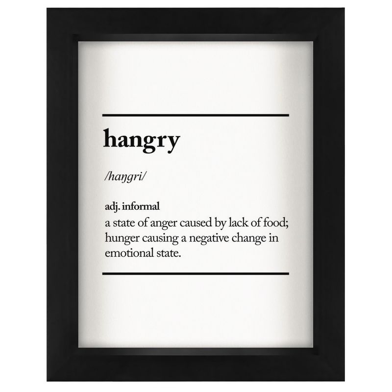 Americanflat Minimalist Educational Hangry' By Motivated Type Shadow Box Framed Wall Art Home Decor, 1 of 9