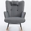35.5 Inch Rocking Chair Comfy Wingback Glider Rocker with Safe Solid Wood Base for Living Room Bedroom - 4 of 4