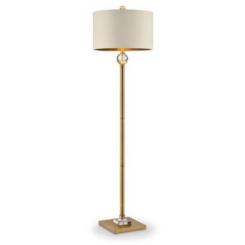 63.25" Traditional Metal Floor Lamp with Square Base Gold - Ore International