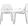 VINGLI Modern Stackable Chair Set of 4,Kitchen White Dining Chairs,Birch Sapling Comfy Chairs for Dining Room,Living Room,Waiting Room (White) - 3 of 4