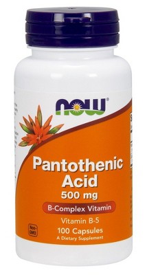 Pantothenic Acid 500mg by Now Foods  -  100 VegCaps