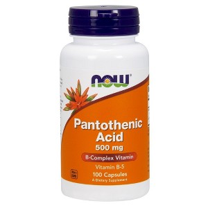 Pantothenic Acid 500mg by Now Foods  -  100 VegCaps - 1 of 3