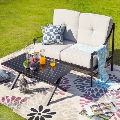 2pc Loveseat Patio Seating Set - Beige -  Patio Festival
