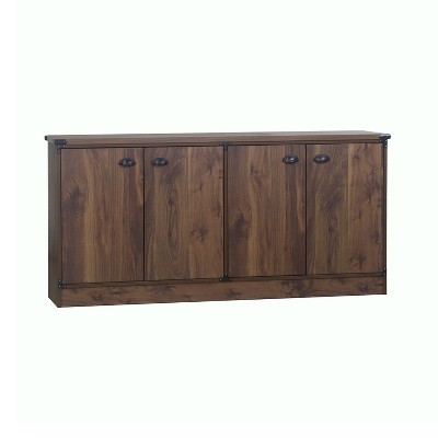 Saint Birch Dark Walnut 4-Door Credenza with Adjustable Shelves