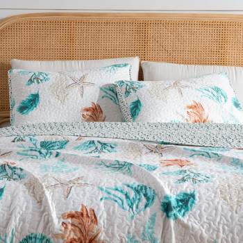 Great Bay Home Velvet Plush Fleece Reversible Warm and Cozy Bed Blanket  (Full / Queen, Blue Surf)