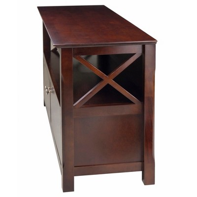 Transitional Cappuccino Brown 44" TV Stand with Cabinet Storage