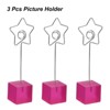 Unique Bargains Metal Resin Cube Base Star Shape Pictures Memo Place Card Holder 3 Pcs - 3 of 4