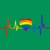 Adult Design By Humans Pride Heartbeat Heart Love By KangThien T-Shirt - 2 of 2