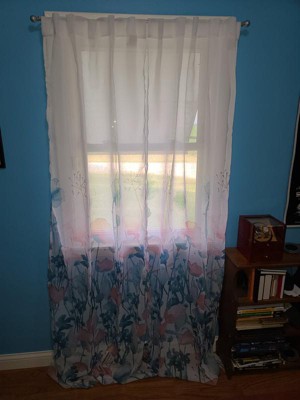 Set Of 2 Zuri Flora Light Filtering Window Curtain Panels - Lush