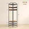 Kumasinova Corner Hall Tree with Shoe Storage,4-Tier Clothes Rack with Shelves,Entryway Coat Rack with 8 Removable Hooks,Garment Rack for Hallway - 2 of 4