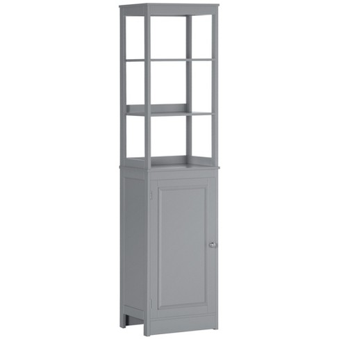 kleankin Tall Bathroom Storage Cabinet Freestanding Linen Tower with 3 Tier  Open Adjustable Shelves Cupboard and Drawer Narrow Slim Floor Organizer