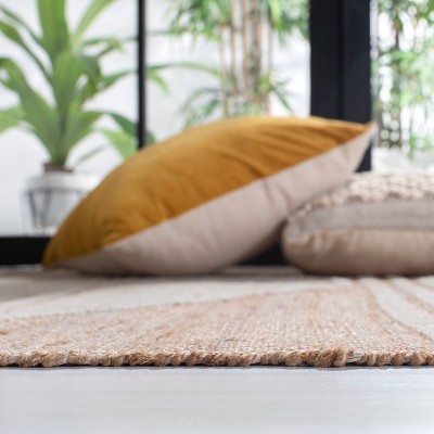 Ivory and Natural Wool Flat Woven Handmade 8' x 10' Area Rug